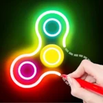 draw finger spinner android application logo